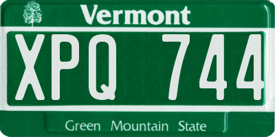 VT license plate XPQ744