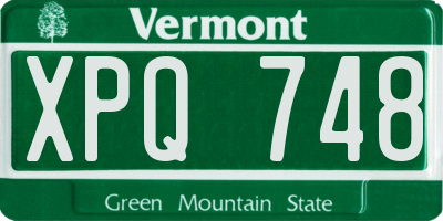 VT license plate XPQ748