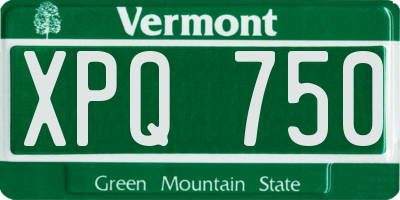 VT license plate XPQ750
