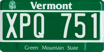 VT license plate XPQ751