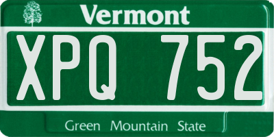 VT license plate XPQ752