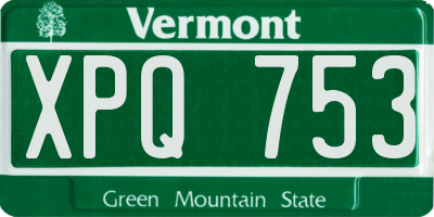 VT license plate XPQ753