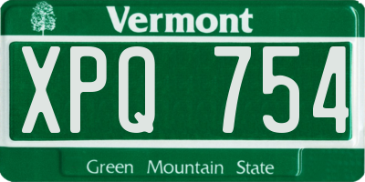 VT license plate XPQ754