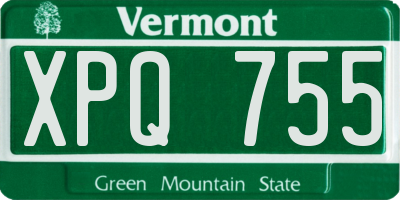 VT license plate XPQ755