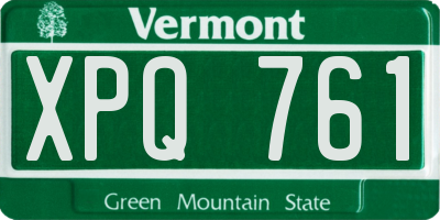 VT license plate XPQ761
