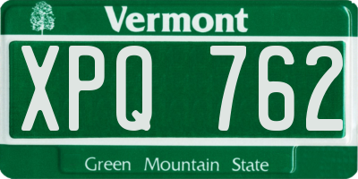 VT license plate XPQ762