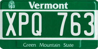 VT license plate XPQ763
