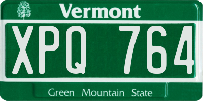 VT license plate XPQ764