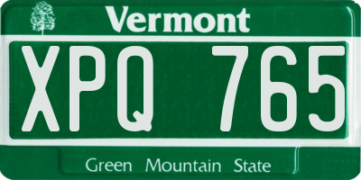 VT license plate XPQ765