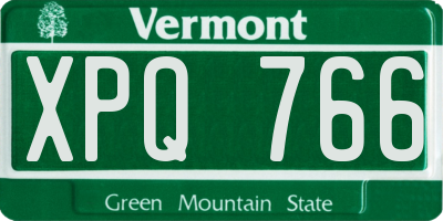 VT license plate XPQ766