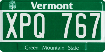 VT license plate XPQ767