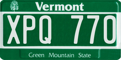 VT license plate XPQ770