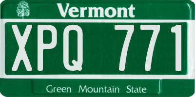 VT license plate XPQ771