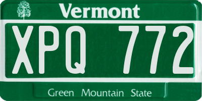 VT license plate XPQ772