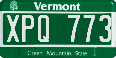VT license plate XPQ773