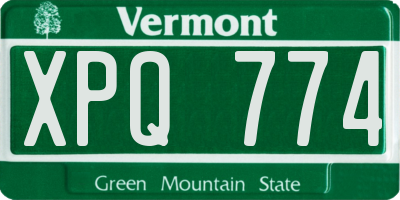 VT license plate XPQ774