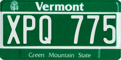 VT license plate XPQ775