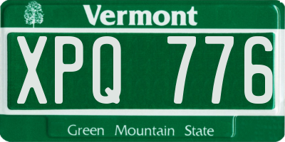 VT license plate XPQ776