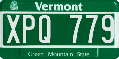 VT license plate XPQ779