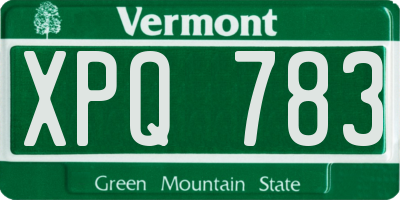 VT license plate XPQ783