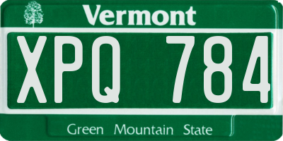 VT license plate XPQ784