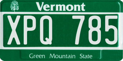 VT license plate XPQ785