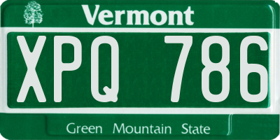 VT license plate XPQ786