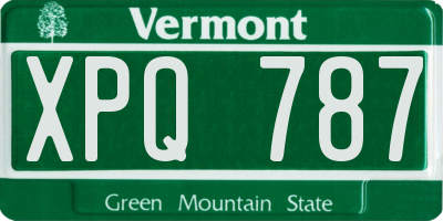 VT license plate XPQ787