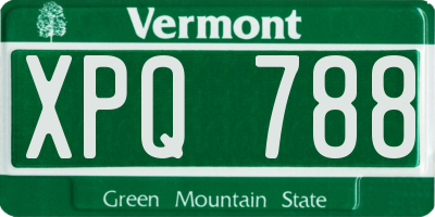 VT license plate XPQ788