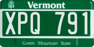 VT license plate XPQ791