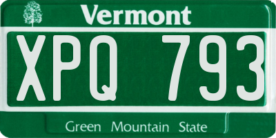 VT license plate XPQ793