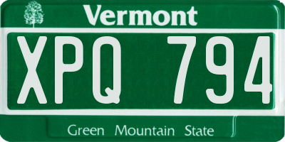 VT license plate XPQ794