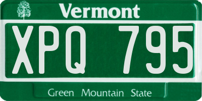 VT license plate XPQ795