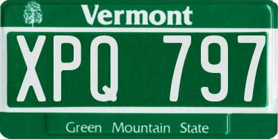 VT license plate XPQ797