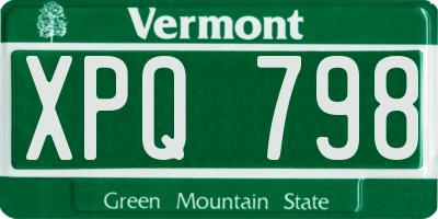 VT license plate XPQ798
