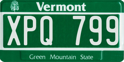 VT license plate XPQ799