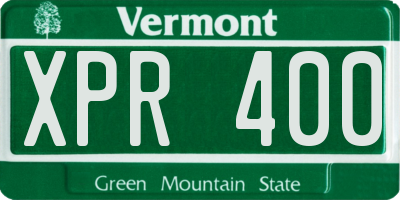 VT license plate XPR400