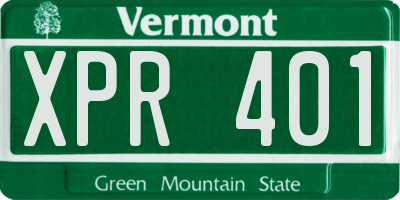 VT license plate XPR401