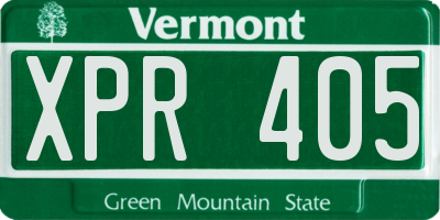VT license plate XPR405