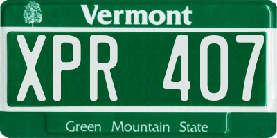 VT license plate XPR407