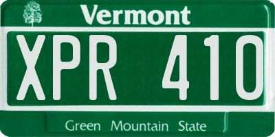 VT license plate XPR410