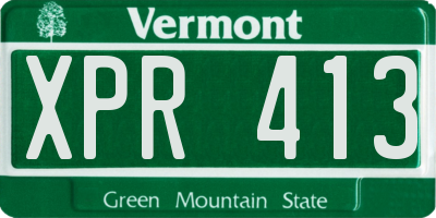 VT license plate XPR413