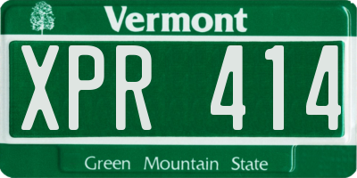 VT license plate XPR414