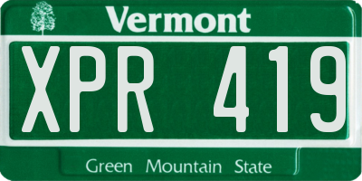 VT license plate XPR419