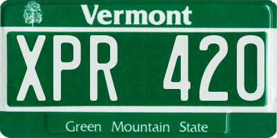 VT license plate XPR420