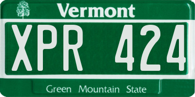 VT license plate XPR424