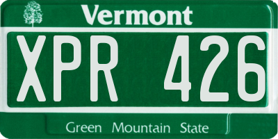 VT license plate XPR426