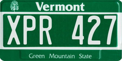 VT license plate XPR427