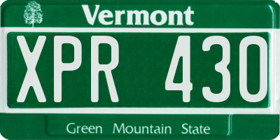 VT license plate XPR430