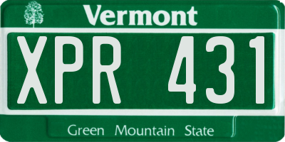 VT license plate XPR431